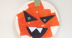paper plate pumpkin, preschool pumpkin craft, toddler halloween craft, paper plate crafts