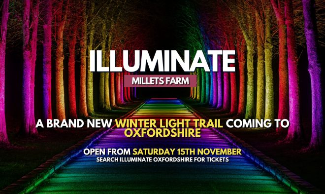 millets farm light trail, christmas lights millets farm, illuminated light trail millets